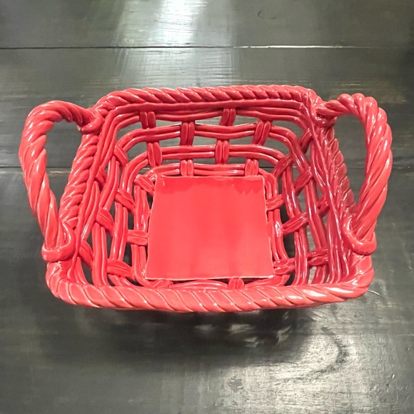 Ceramic Red Woven Chill and Heat Serving Basket - Picture 3 of 9